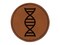 DNA Molecule Double Helix Science Symbol Round Iron-On Engraved Faux Leather Patch Applique - 2.5"
